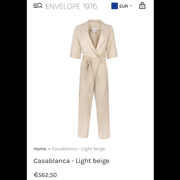 Envelope 1976 Casablanca Jumpsuit Romper Beige Tan Wool Net-A-Porter 38 6 8 S M - Picture 14 of 14